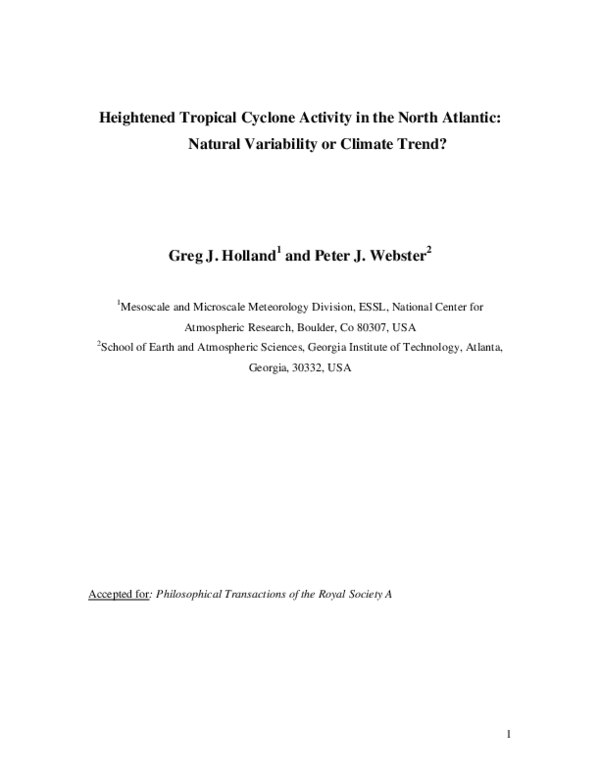 (PDF) Heightened tropical cyclone activity in the North Atlantic ...