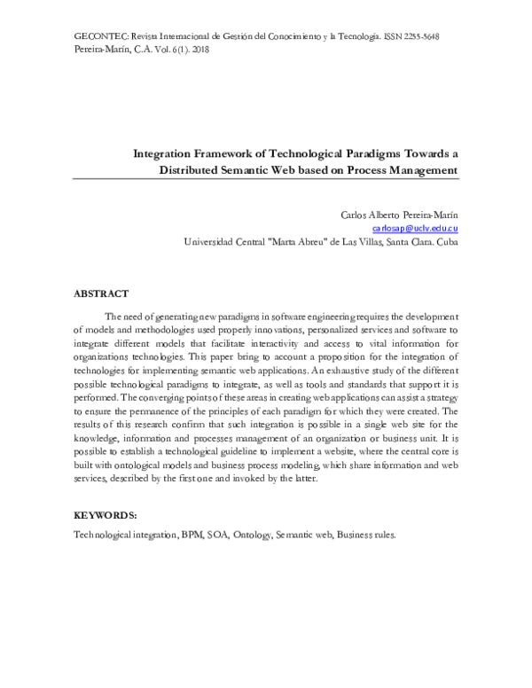 (PDF) Integration Framework of Technological Paradigms Towards a ...