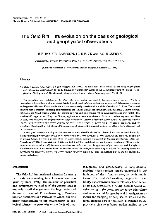 (PDF) The Oslo Rift—its evolution on the basis of geological and ...