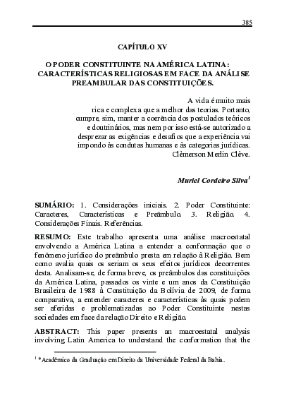 (PDF) O Poder Constituinte Na América Latina: Características ...