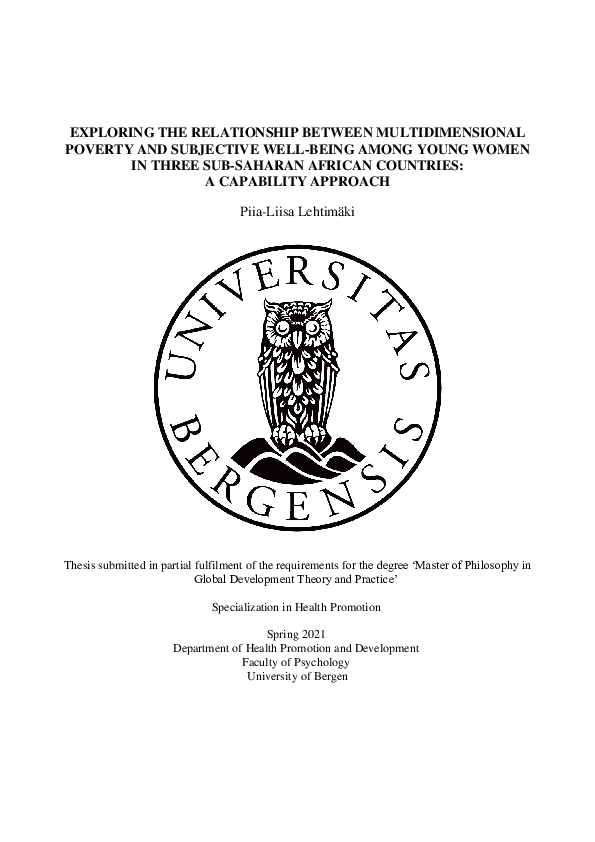(PDF) Exploring the Relationship Between Multidimensional Poverty and ...
