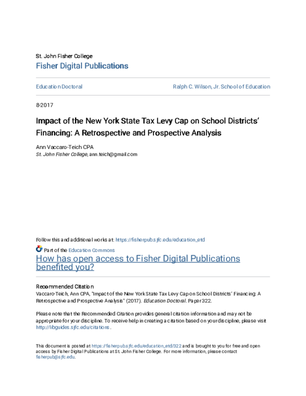 (PDF) Impact of the New York State Tax Levy Cap on School Districts ...