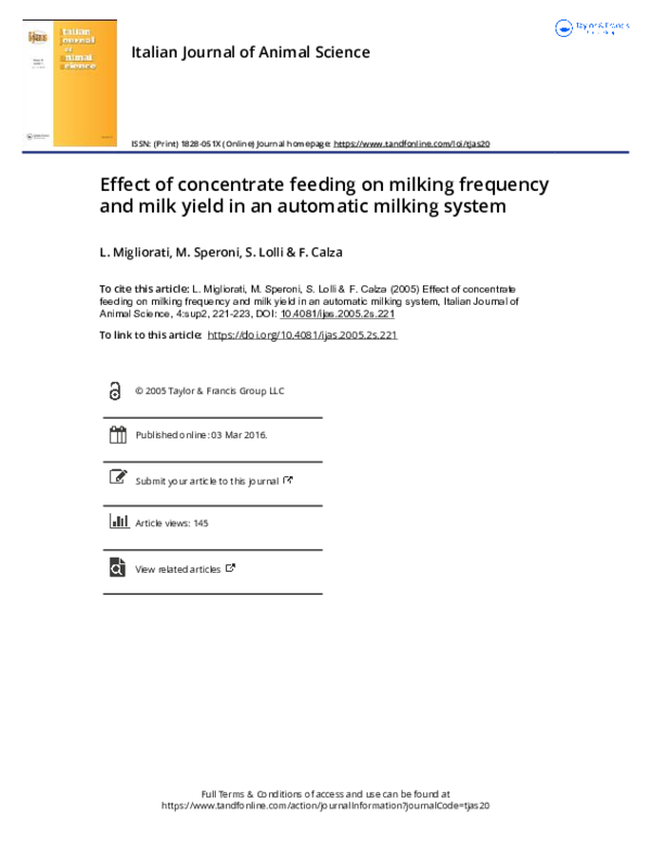 (PDF) Effect of concentrate feeding on milking frequency and milk yield ...
