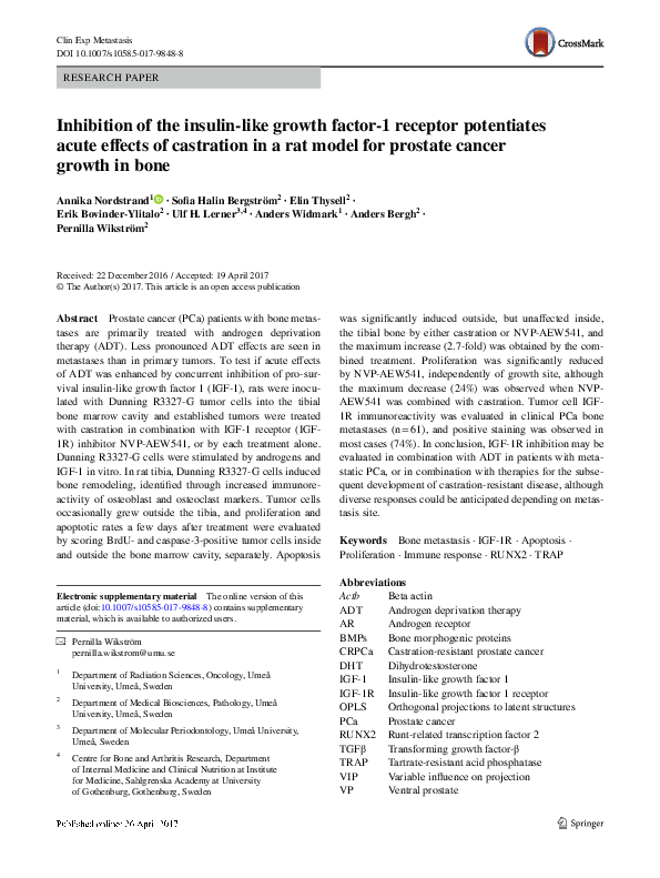 (PDF) Inhibition of the insulin-like growth factor 1 receptor pathway ...