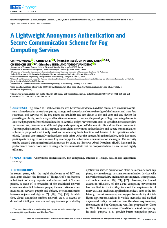 (PDF) A Lightweight Anonymous Authentication and Secure Communication ...