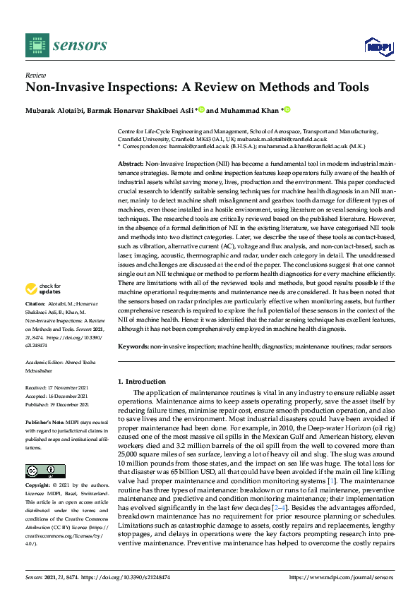 (PDF) Non-Invasive Inspections: A Review on Methods and Tools