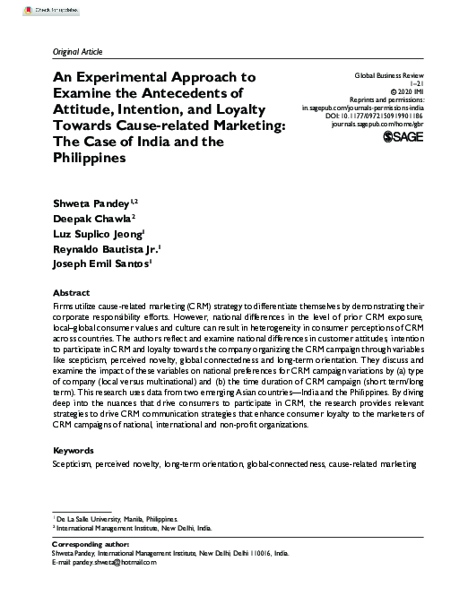 (PDF) An Experimental Approach to Examine the Antecedents of Attitude ...