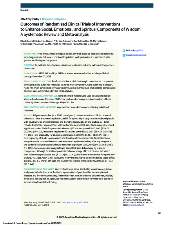 (PDF) Outcomes of Randomized Clinical Trials of Interventions to ...