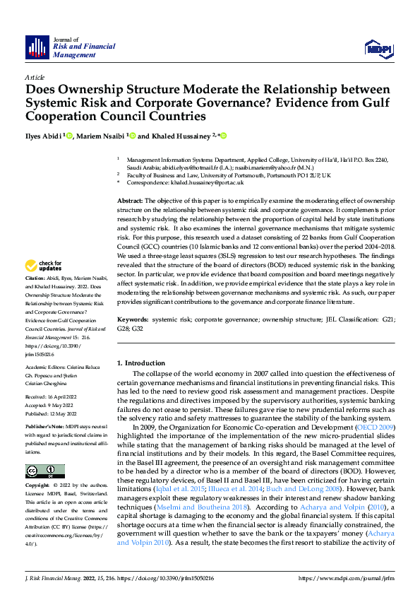 (PDF) Does Ownership Structure Moderate the Relationship between ...