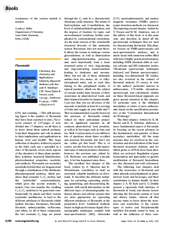 (PDF) Flavonoids. Chemistry, Biochemistry and Applications. Edited by ...