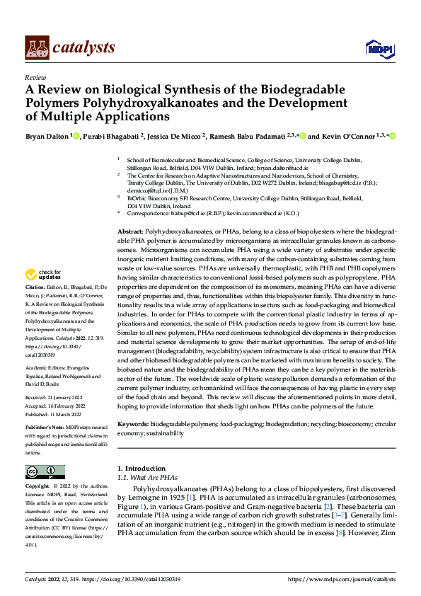 (PDF) A Review on Biological Synthesis of the Biodegradable Polymers ...