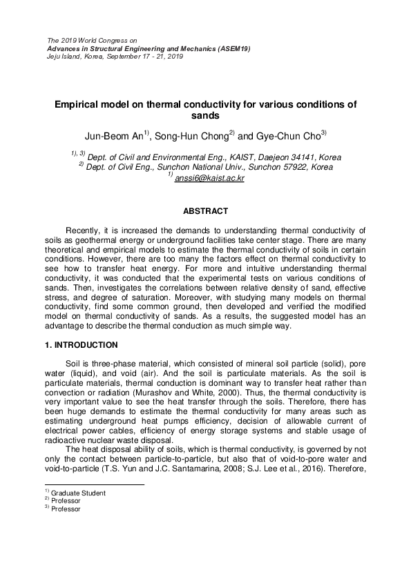 (PDF) Empirical model on thermal conductivity for various conditions of ...