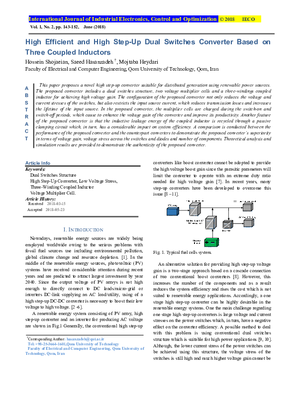 (PDF) High Efficient and High Step-Up Dual Switches Converter Based on ...