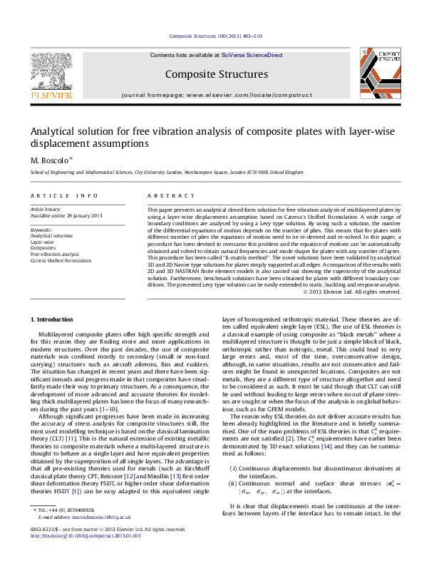 (PDF) Analytical solution for free vibration analysis of composite ...