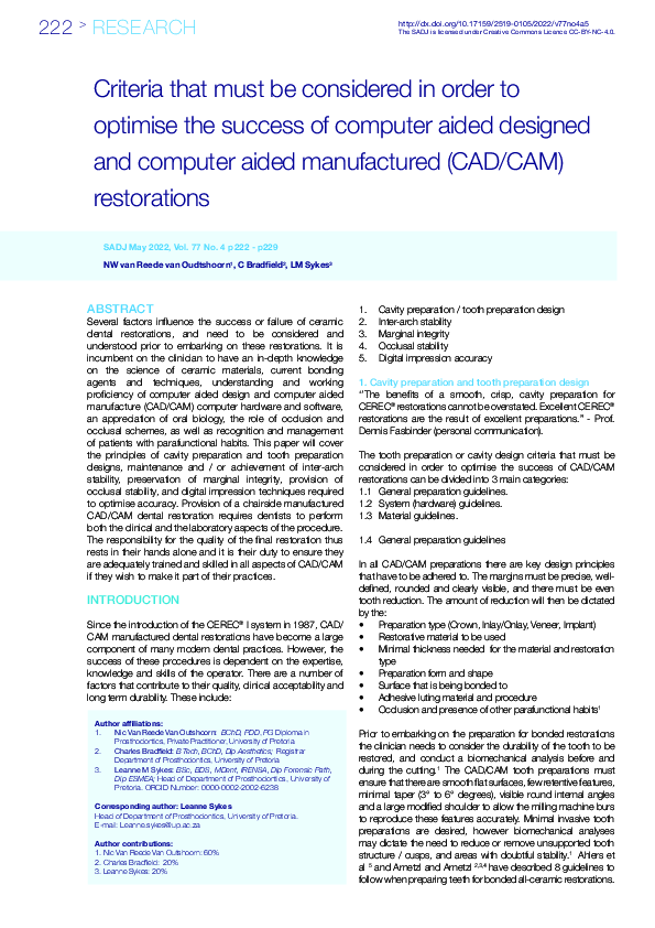 (PDF) Criteria that must be considered in order to optimise the success ...