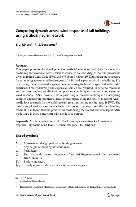 (PDF) Computing dynamic across-wind response of tall buildings using ...