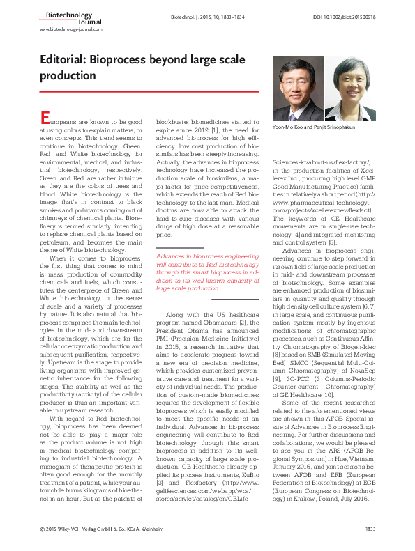 (PDF) Editorial: Bioprocess beyond the large scale production