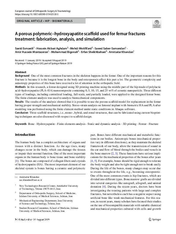 (PDF) A porous polymeric–hydroxyapatite scaffold used for femur ...