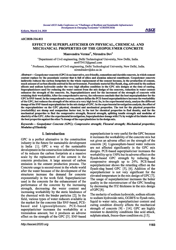 (PDF) EFFECT OF SUPERPLASTICISER ON PHYSICAL, CHEMICAL AND MECHANICAL ...