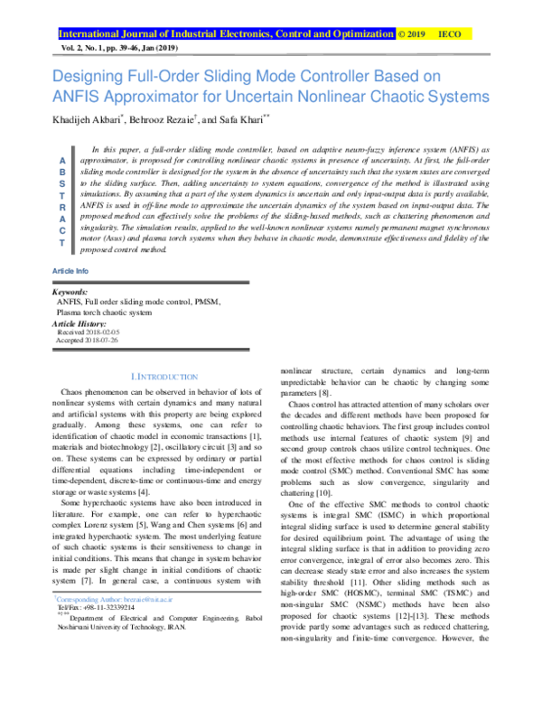 (PDF) Designing Full-Order Sliding Mode Controller Based on ANFIS ...