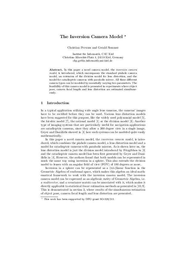 (PDF) The Inversion Camera Model
