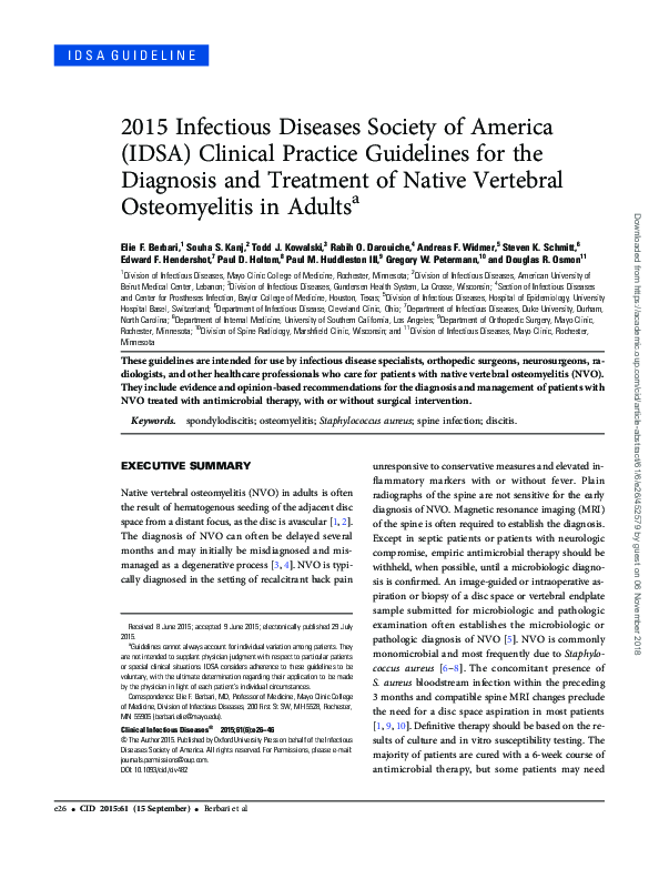 (PDF) Executive Summary 2015 Infectious Diseases Society of America
