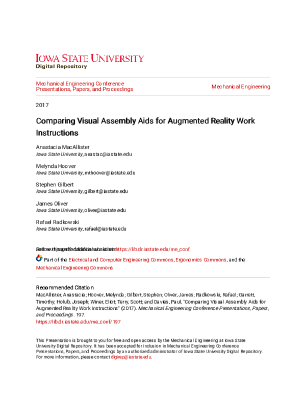 (PDF) Comparing Visual Assembly Aids for Augmented Reality Work ...