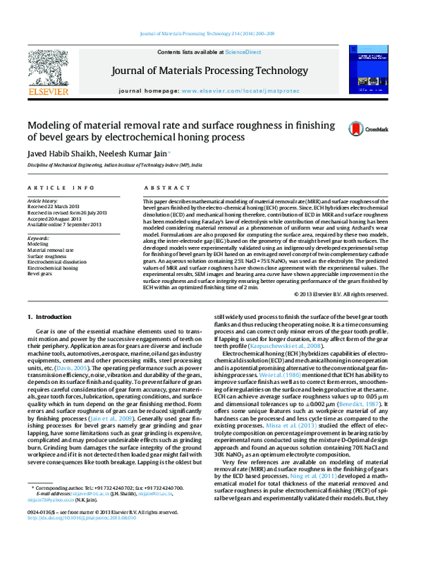 (PDF) Modeling of material removal rate and surface roughness in ...