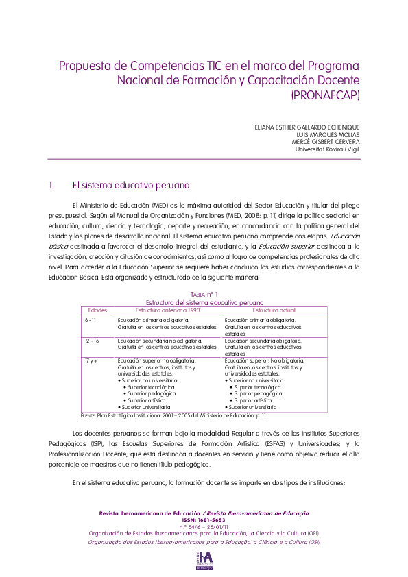 (PDF) Propuesta de Competencias TIC en el marco del Programa Nacional ...
