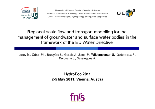 (PDF) Regional scale flow and transport modelling for the management of ...