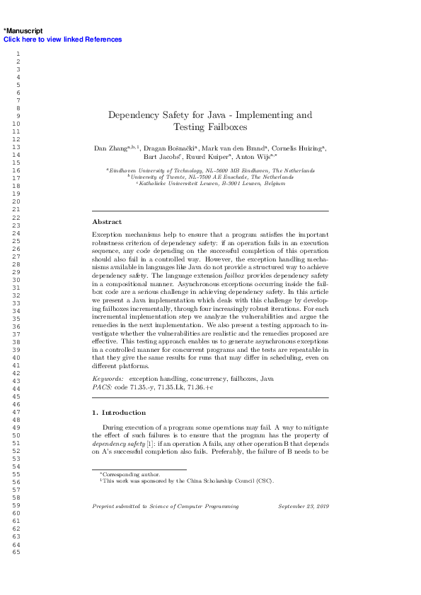 (PDF) Dependency safety for Java – implementing and testing failboxes