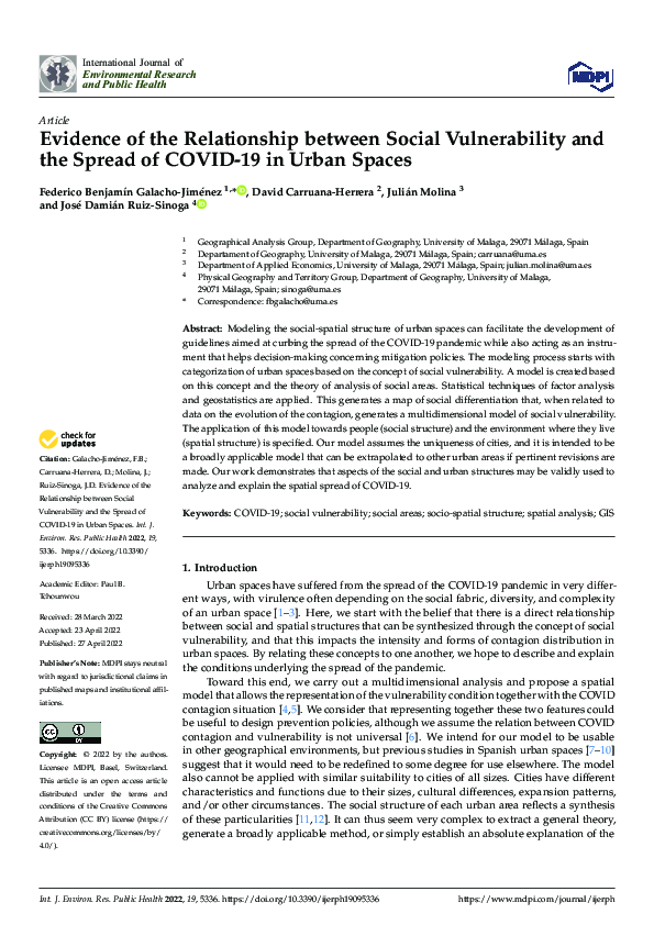 (PDF) Evidence of the Relationship between Social Vulnerability and the ...