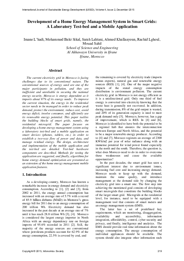 (PDF) Development of a Home Energy Management System in Smart Grids: A ...