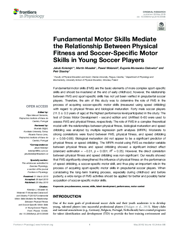 (PDF) Fundamental Motor Skills Mediate the Relationship Between ...