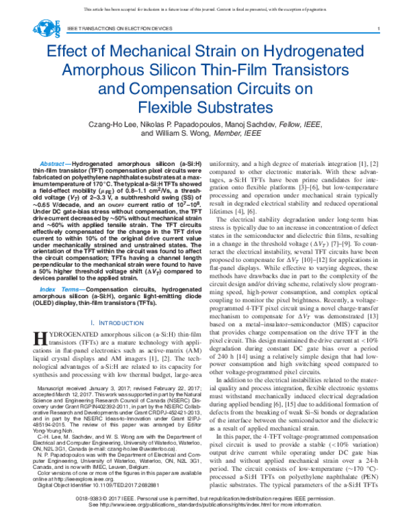 (PDF) Effect of Mechanical Strain on Hydrogenated Amorphous Silicon ...