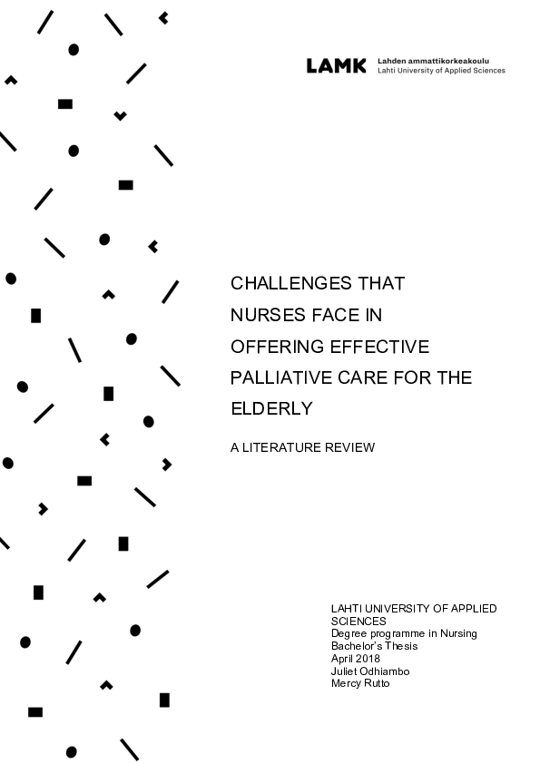 (PDF) Challenges That Nurses Face in Offering Effective Palliative Care ...