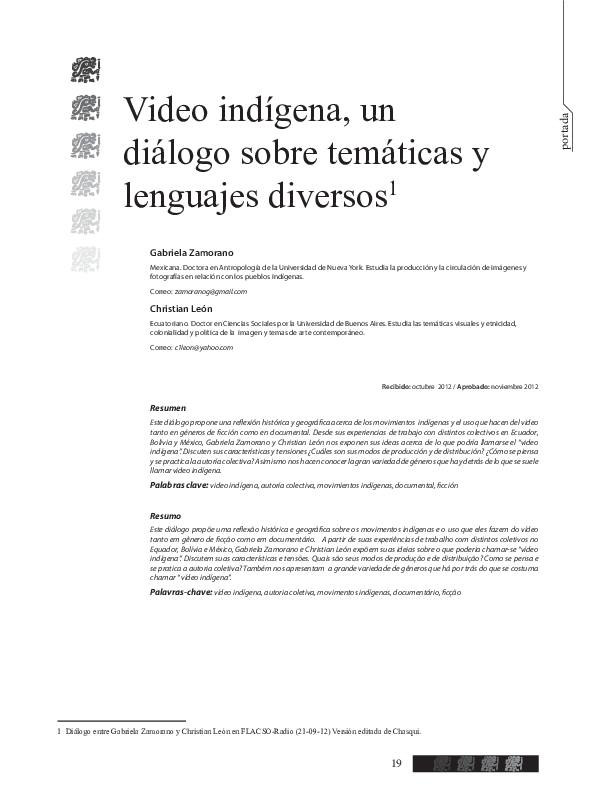 Video indígena, un diálogo sobre temáticas y lenguajes diversos