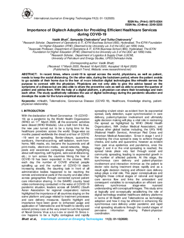 (PDF) Importance of Digitech Adoption for Providing Efficient ...