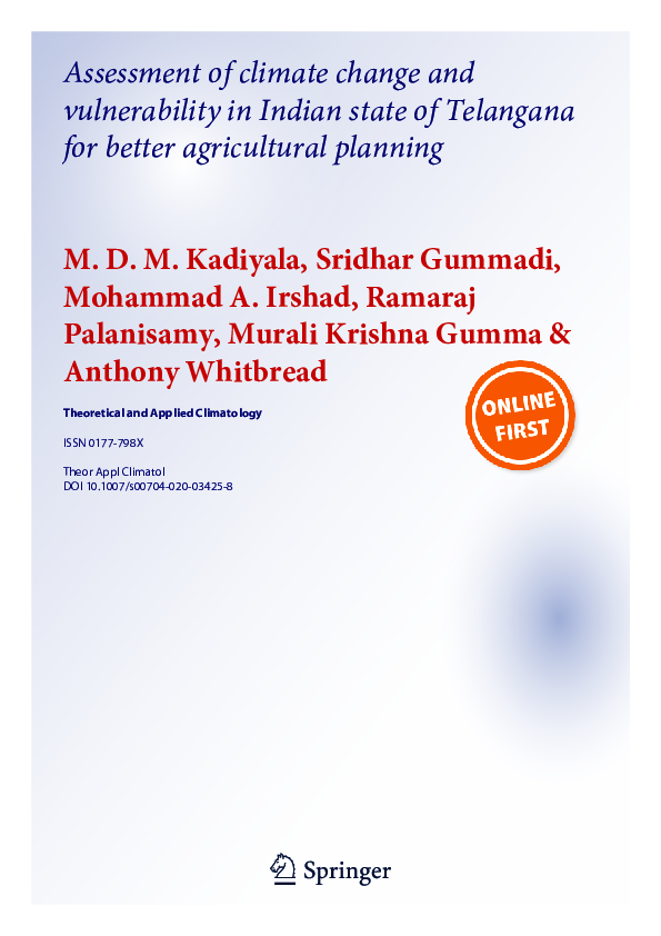 (PDF) Assessment of climate change and vulnerability in Indian state of ...