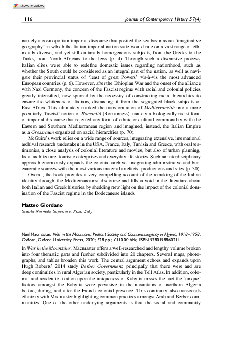 (PDF) War in the Mountains Review Neil MacMaster Review