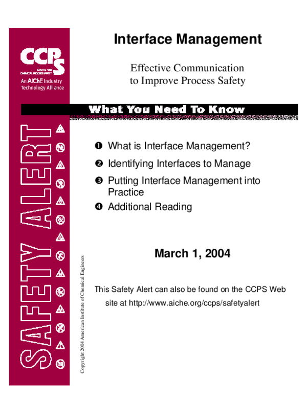 (PDF) Interface management: Effective communication to improve process ...