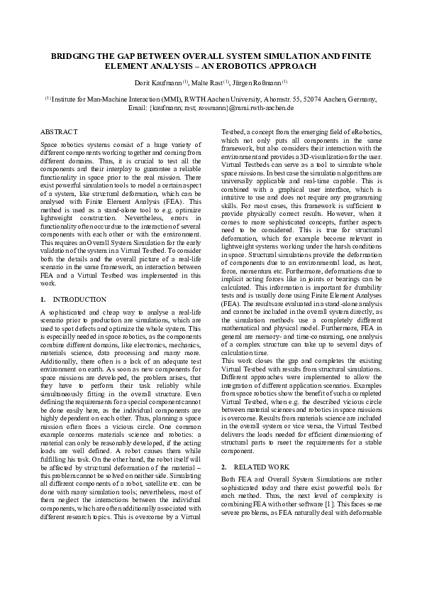(PDF) Bridging the Gap between Overall System Simulation and Finite ...
