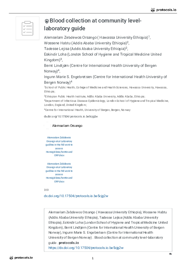 (PDF) Blood collection at community levellaboratory guide v1