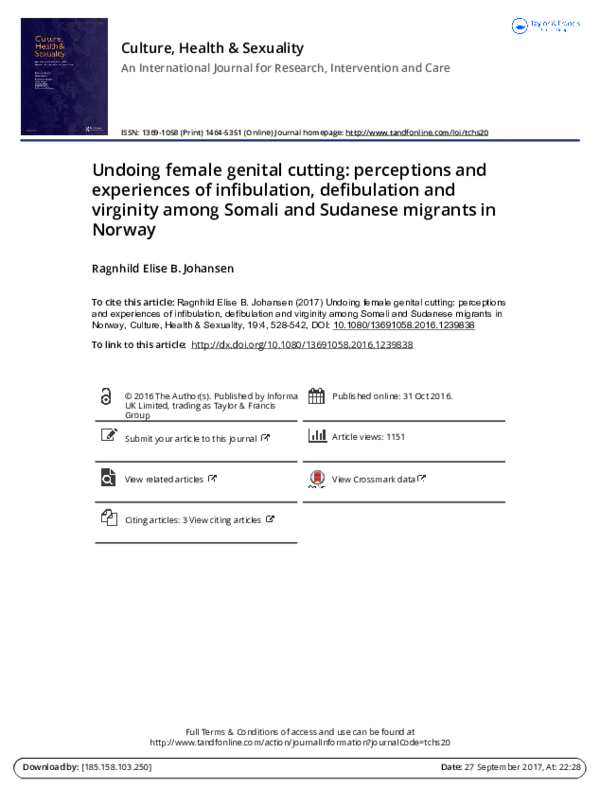 (PDF) Undoing female genital cutting: perceptions and experiences of ...