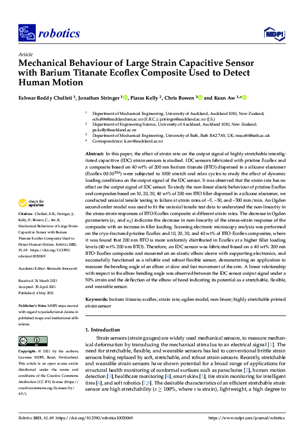 (PDF) Mechanical Behaviour of Large Strain Capacitive Sensor with ...