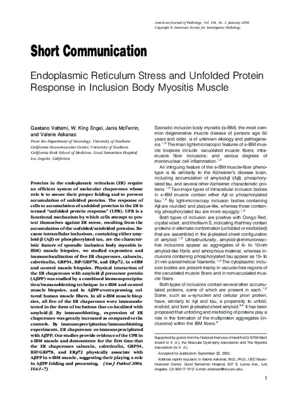 (PDF) Endoplasmic Reticulum Stress and Unfolded Protein Response in ...