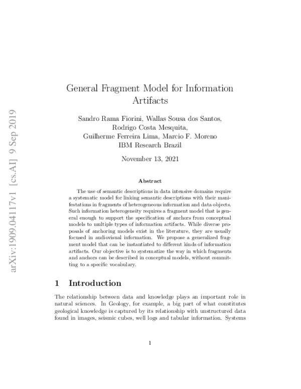 (PDF) General Fragment Model for Information Artifacts