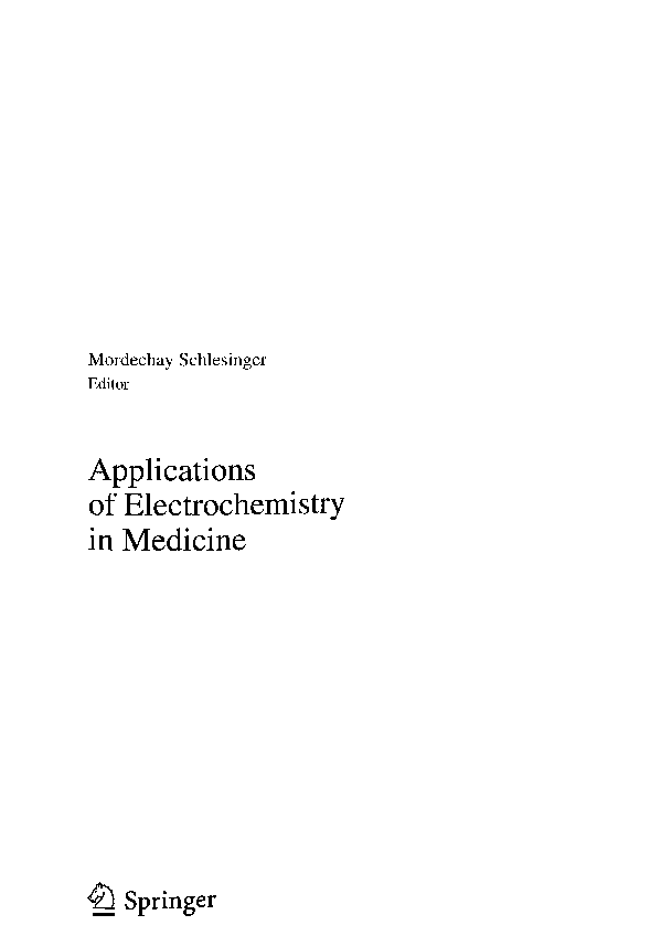 (PDF) Applications of Electrochemistry in Medicine Robert Petro