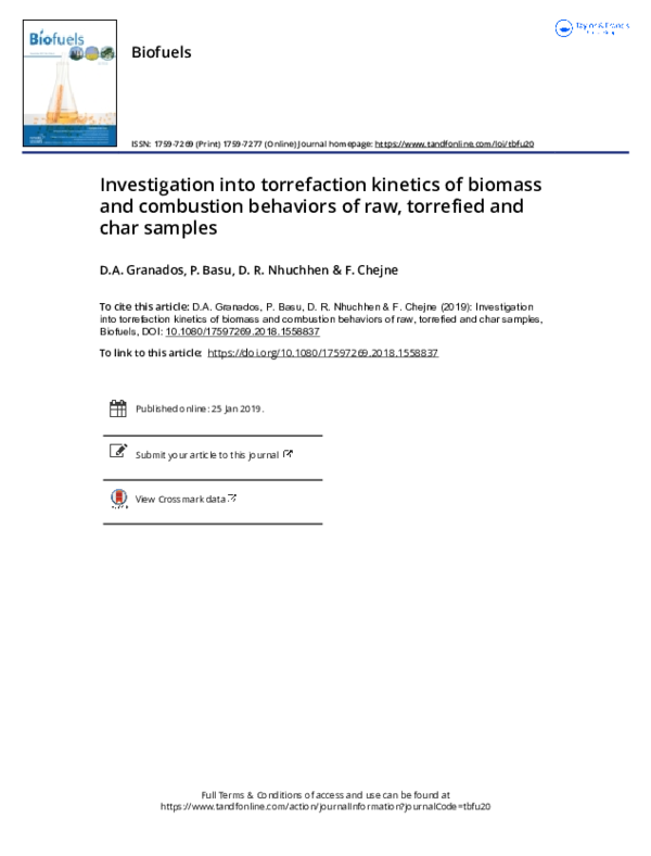 (PDF) Investigation into torrefaction kinetics of biomass and ...