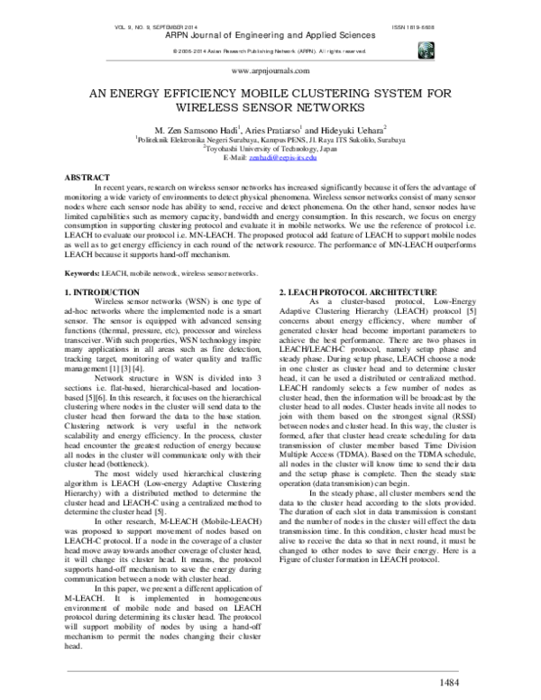 (PDF) An Energy Efficiency Mobile Clustering System for Wireless Sensor ...